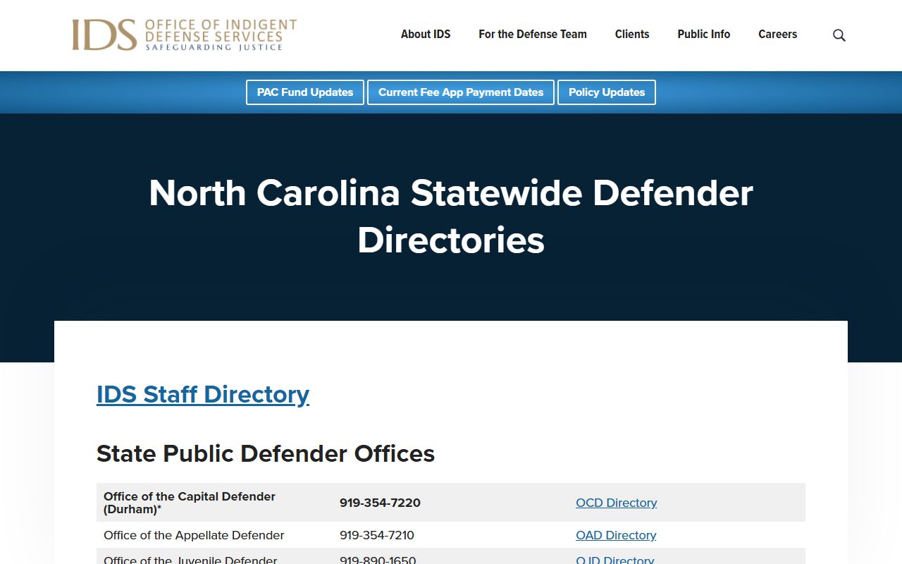 Polk County Clerk of Superior Court related defender district records page