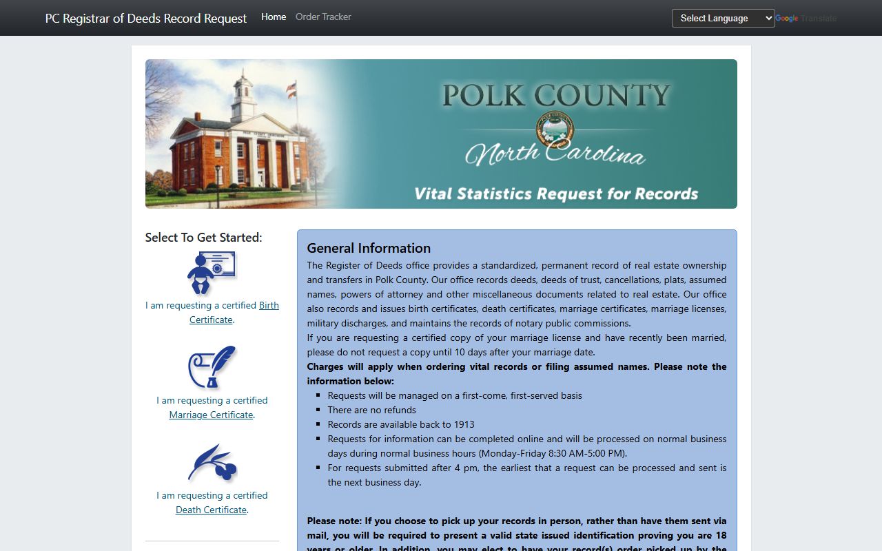 Polk County marriage records Permitium vital records portal