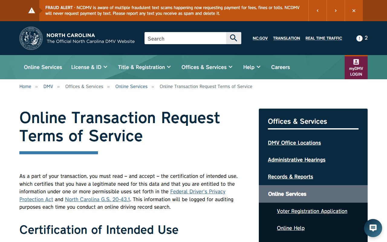 Polk County traffic court records NCDMV terms source