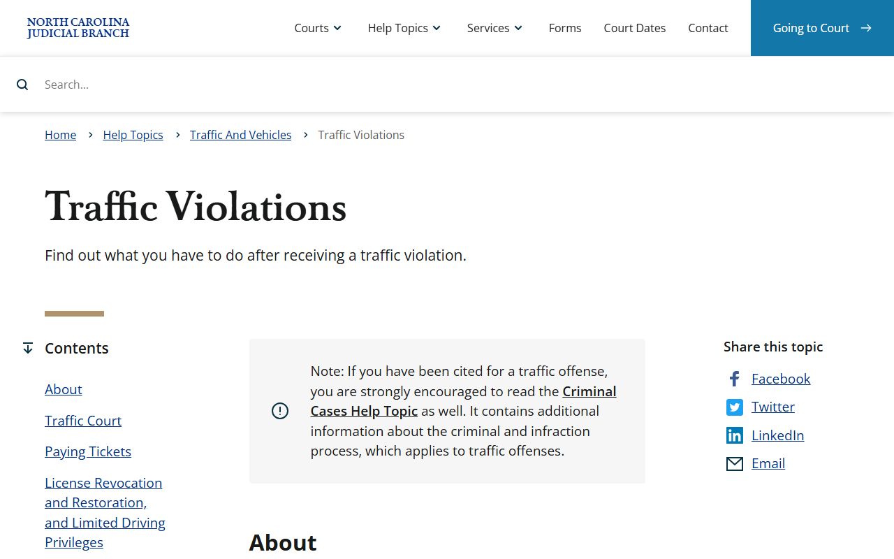 Polk County traffic court records NC traffic violations source