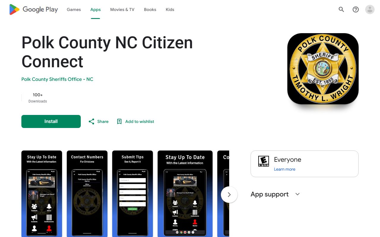Polk County warrant search Citizen Connect app listing
